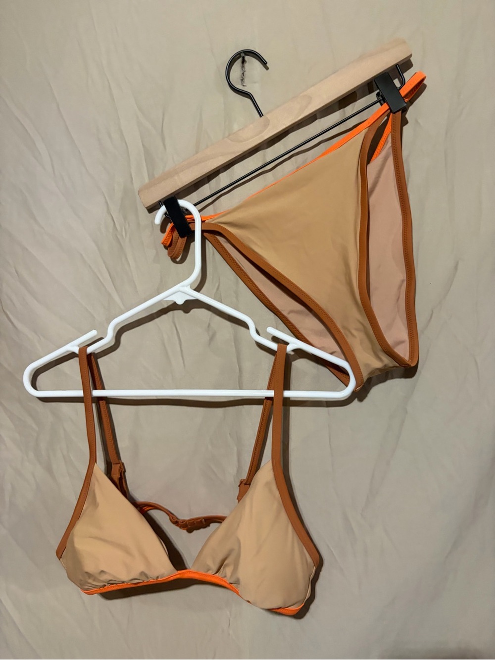 aerie Beige and Orange Bikini Set